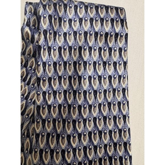 Stonehenge Men’s 100% Silk Necktie Handmade Tie Made In USA Navy Blue Geometric - Picture 5 of 5